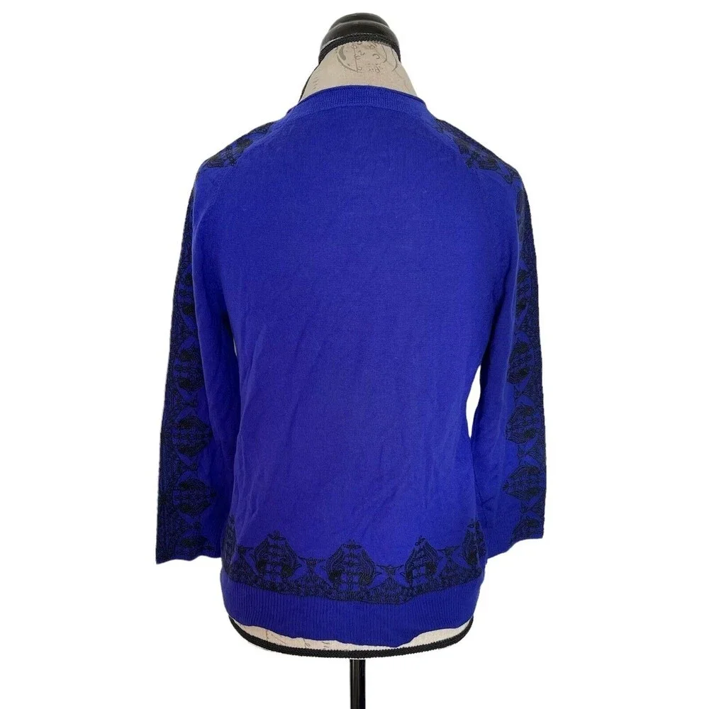 J. Crew Womens Sweater Embroidered Size Small Long Sleeve Grandmacore Preppy